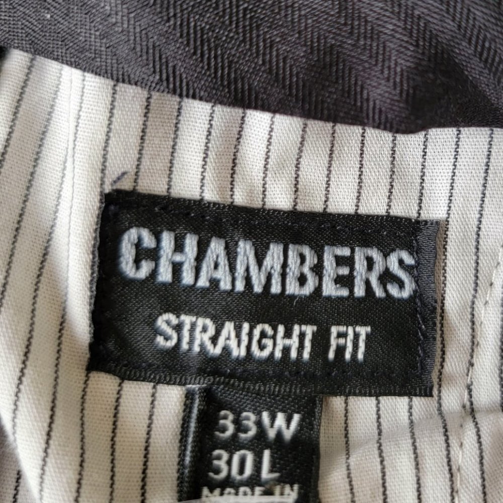 Sons of Intrigue Mens Chambers Dress Pants Straight Fit Pinstripe Black 33x30 - Picture 6 of 12